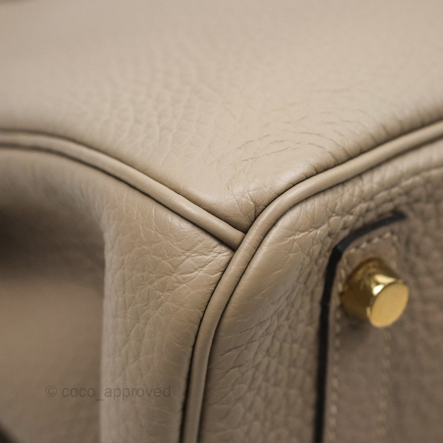 Hermès Birkin 30 Retourne Gris Tourterelle Togo Gold Hardware