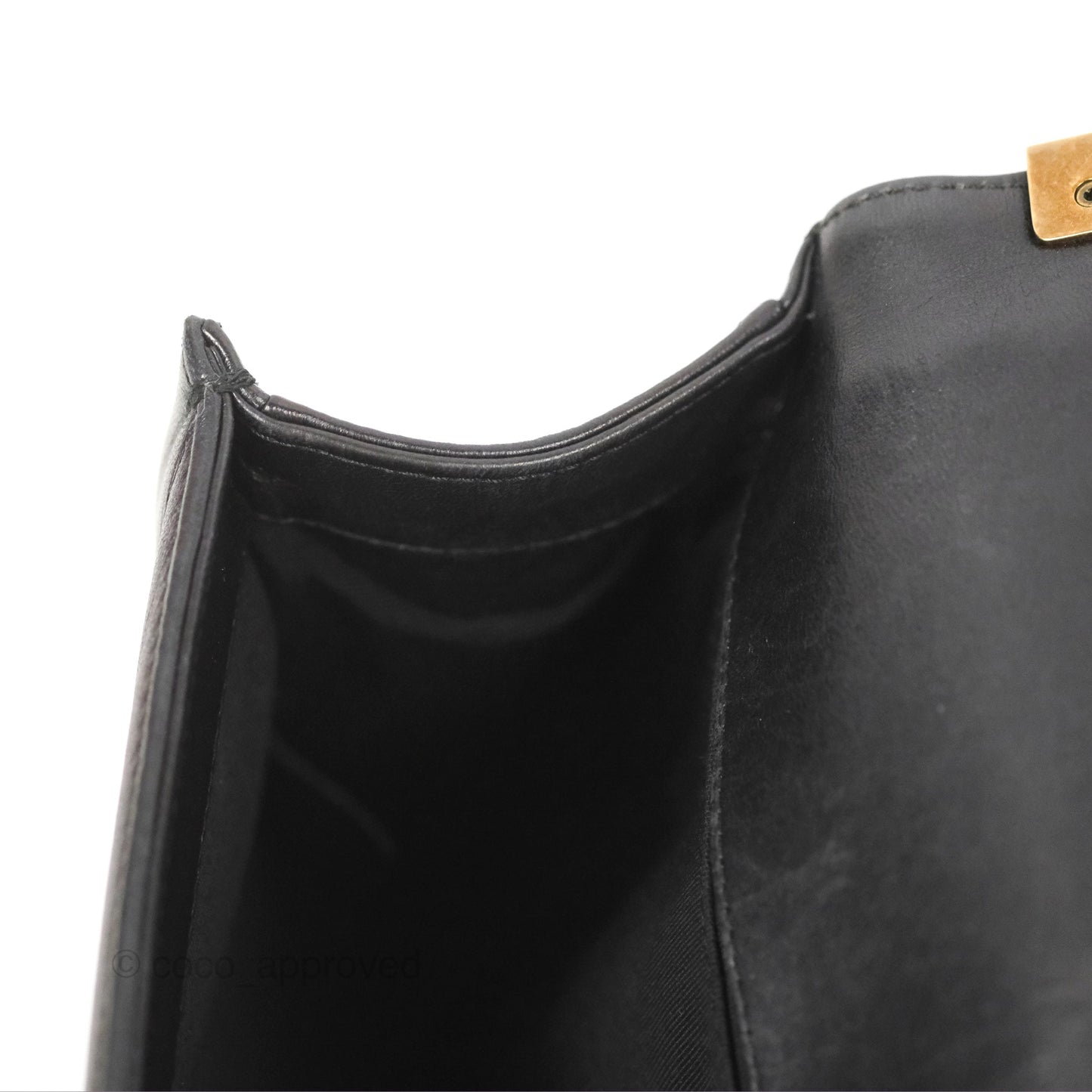 Chanel Quilted Medium Boy Black Lambskin Aged Gold Hardware