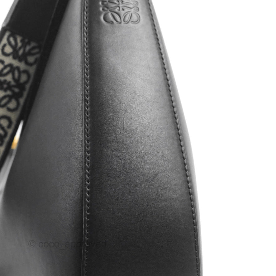 Loewe Luna Bag Black Satin Calfskin Jacquard Strap