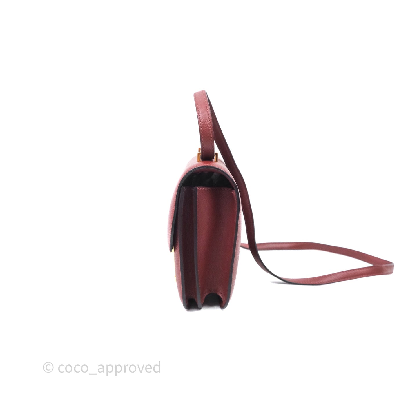 Hermès Mini Constance Rouge H Evercolor Gold Hardware