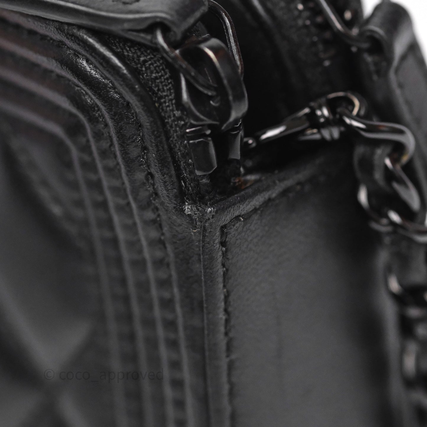 Chanel Boy Double Zip Clutch On Chain So Black Lambskin