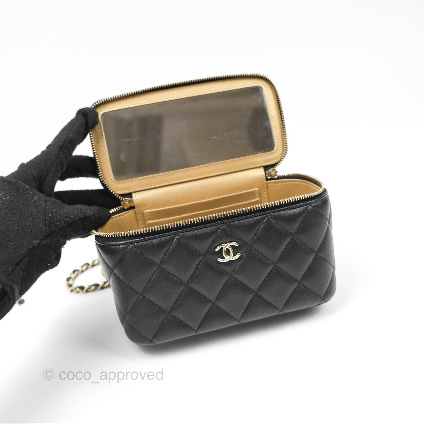 Chanel Ball Crush Vanity with Chain Black Lambskin Gold Hardware