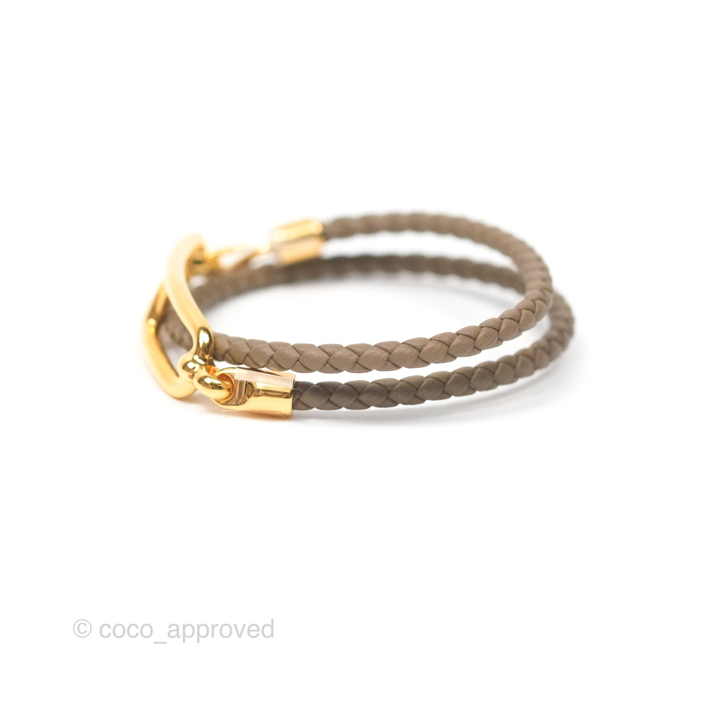 Hermès Roulis Double Tour Bracelet Etoupe Gold Hardware