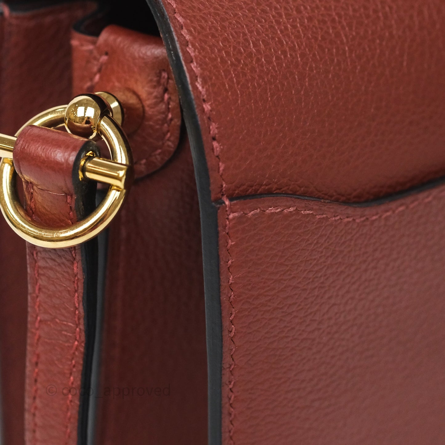 Hermès Mini Roulis Rouge H 55 Evercolor Gold Hardware