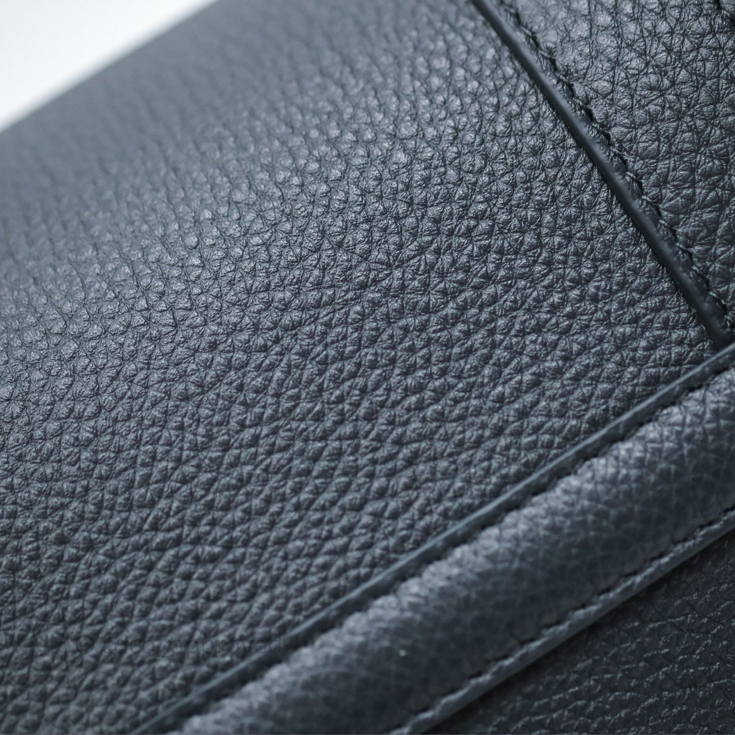 Loro Piana Ghiera Shopper Small Blue Navy Calfskin Sun Gold Hardware