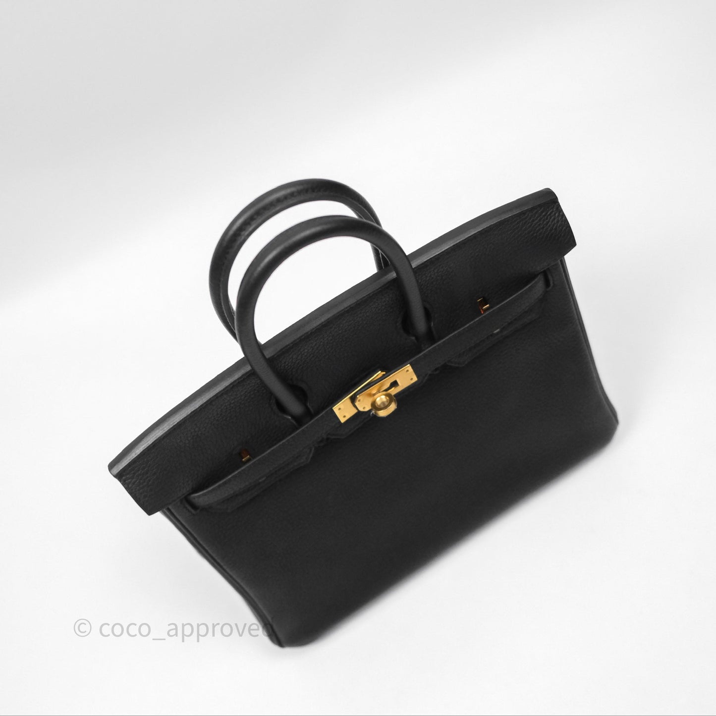 Hermès Retourne Birkin 25 Noir Togo Gold Hardware