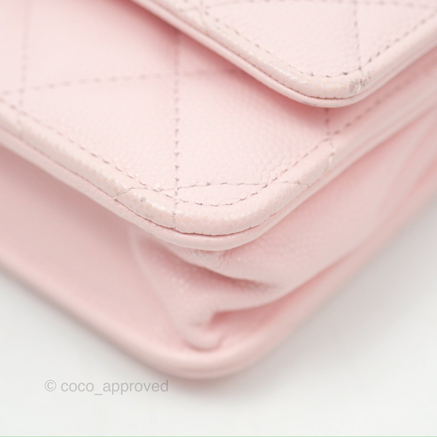 Chanel Quilted Classic Wallet On Chain WOC Pink Caviar Gold Hardware