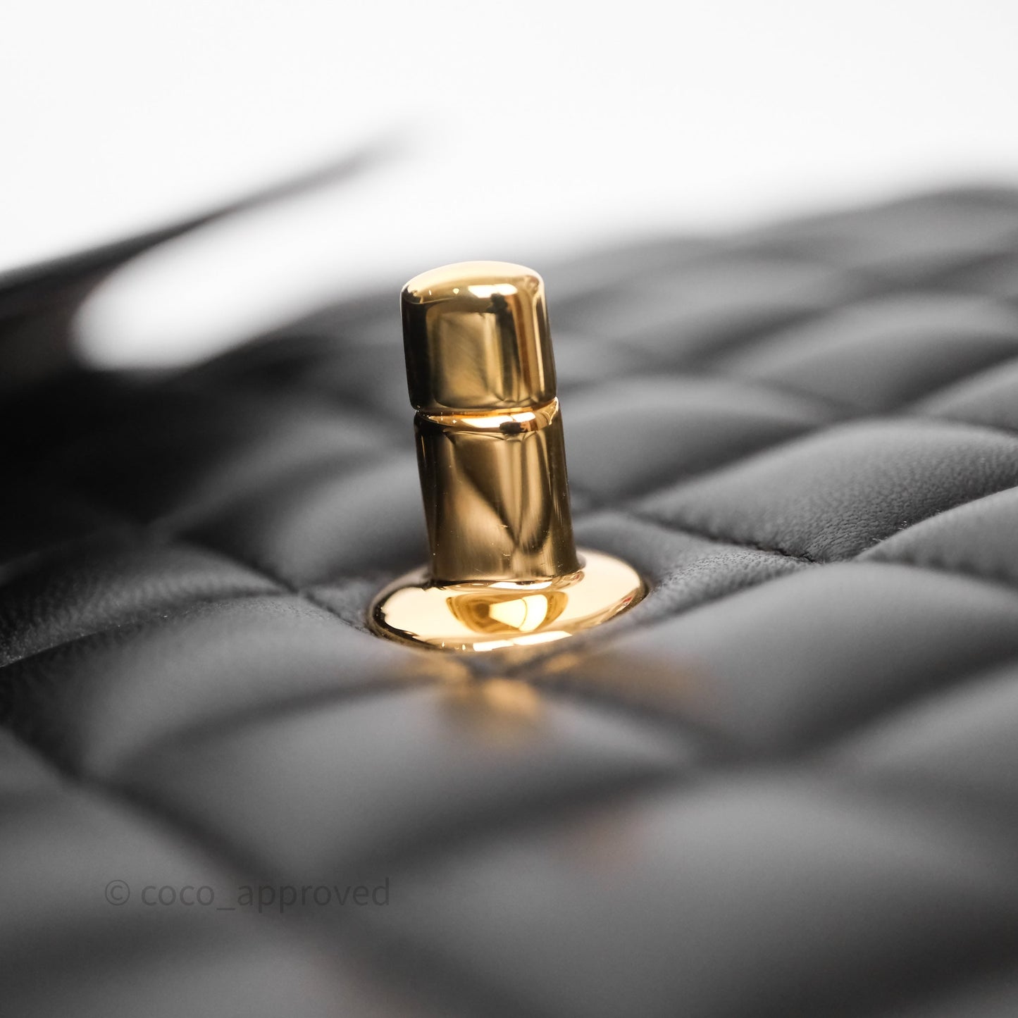 Chanel Classic M/L Medium Flap Quilted Black Lambskin Gold Hardware