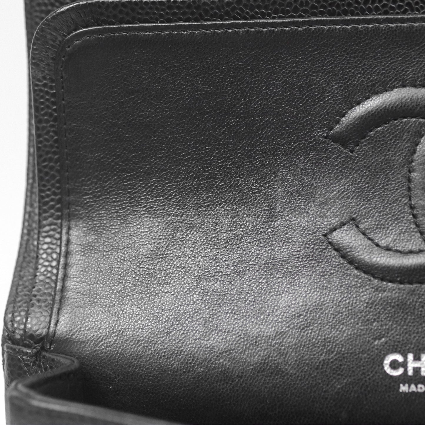 Chanel Classic M/L Medium Flap Quilted Black Caviar Silver Hardware