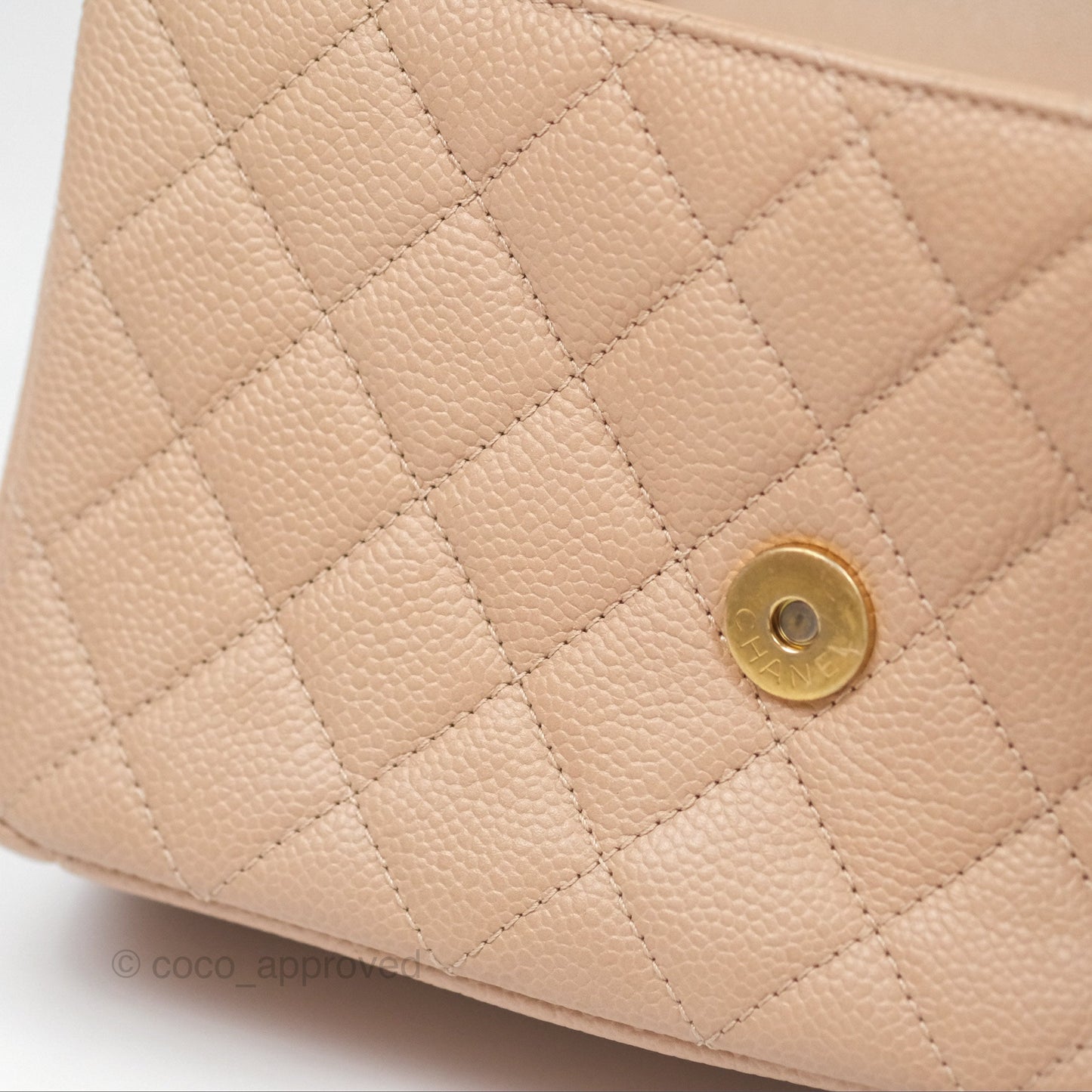 Chanel Quilted Small CC Filigree Flap Beige Black Caviar