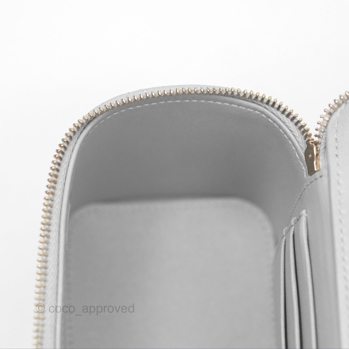 Chanel Vanity with Heart Adjustable Chain Grey Caviar Aged Gold Hardware