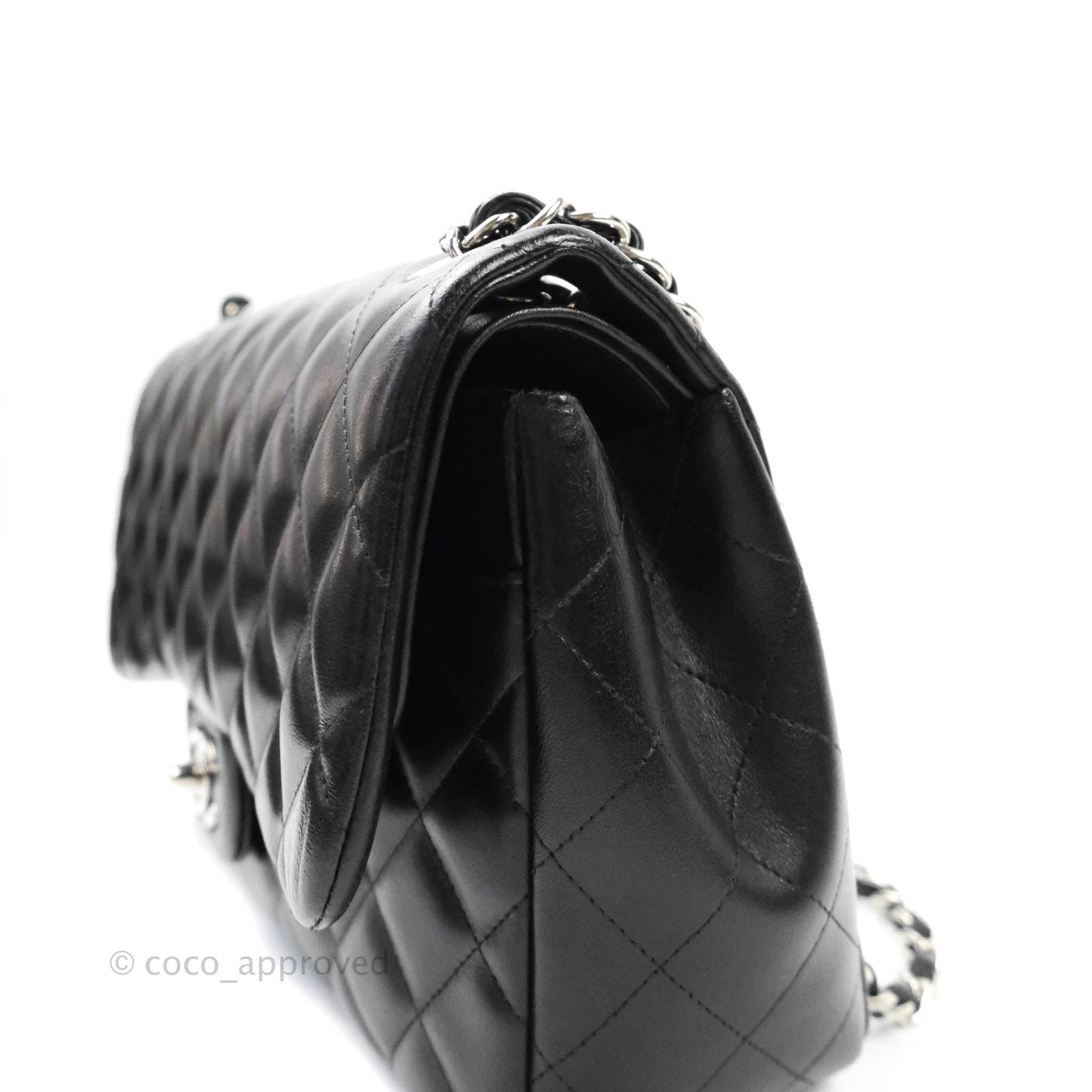 Chanel Jumbo Double Flap Black Lambskin Silver Hardware⁣⁣