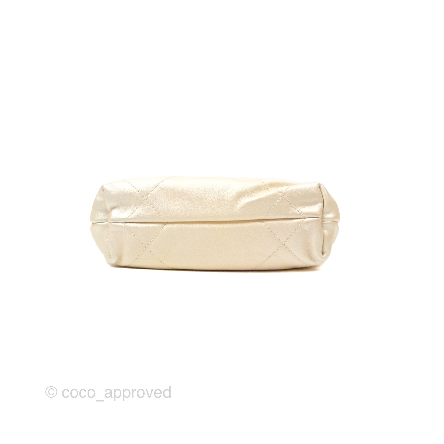 Chanel 22 Mini Bag Iridescent Light Pearly Calfskin Aged Gold Hardware