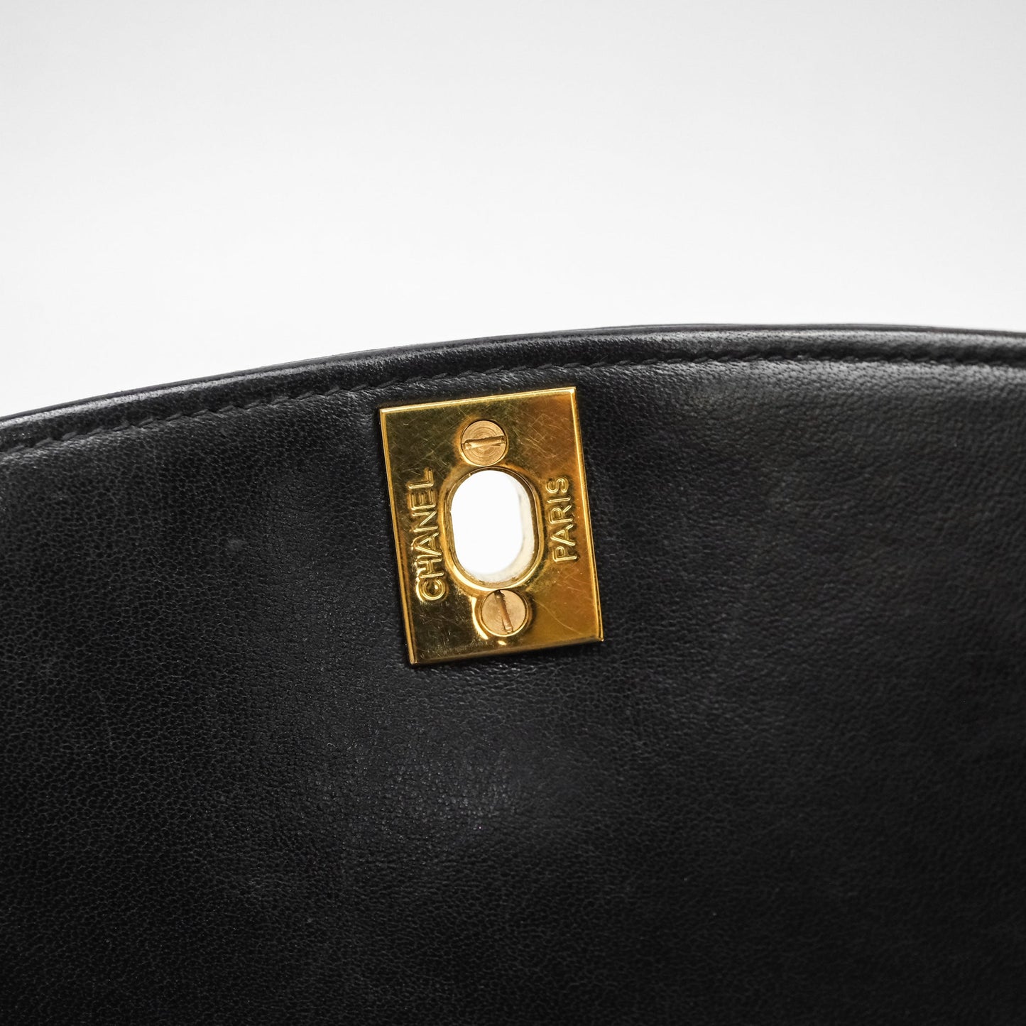 Chanel Vintage Medium Classic Diana Flap Bag Black Lambskin 24K Gold Hardware