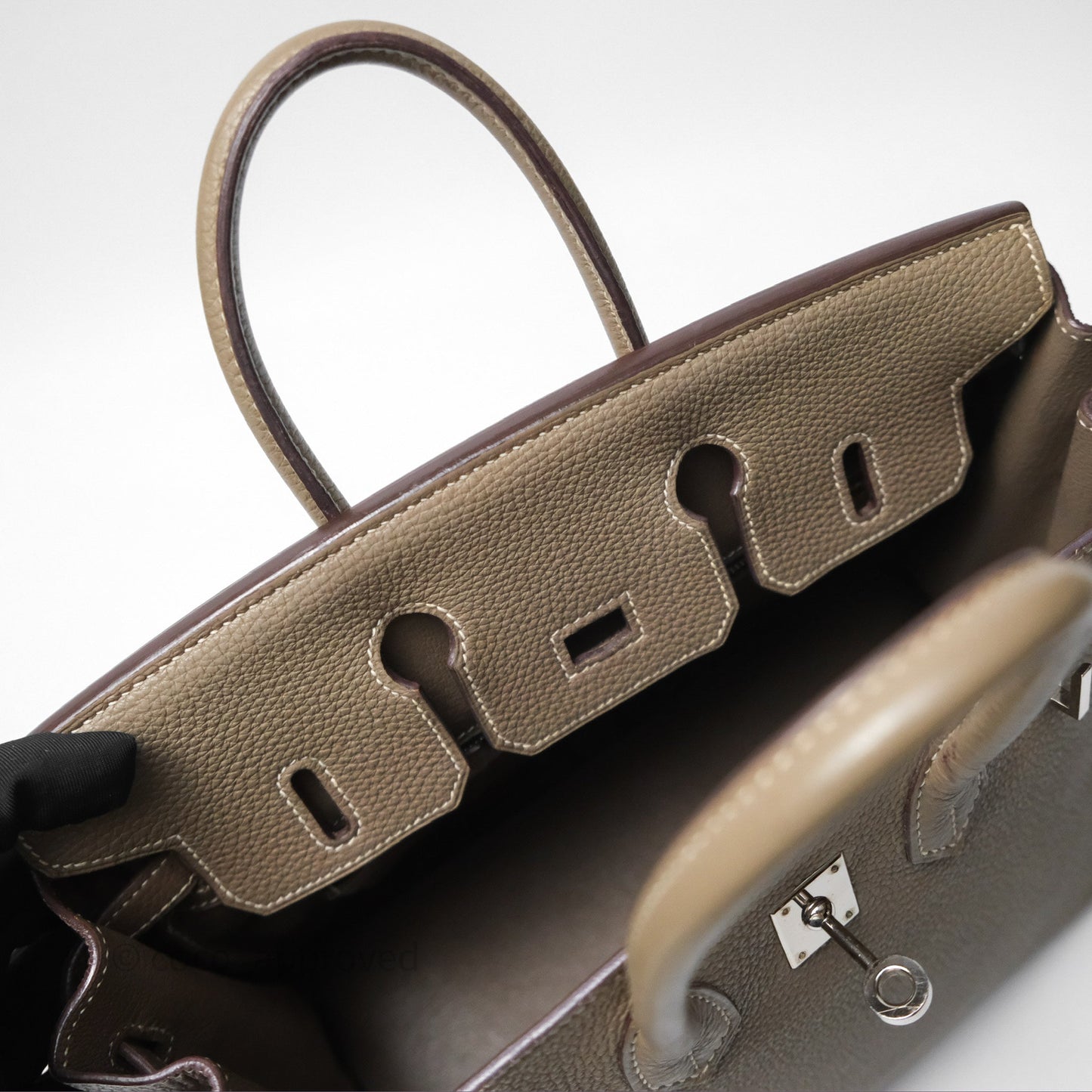 Hermes Birkin 25 Retourne Etoupe 18 Clemence Palladium Hardware