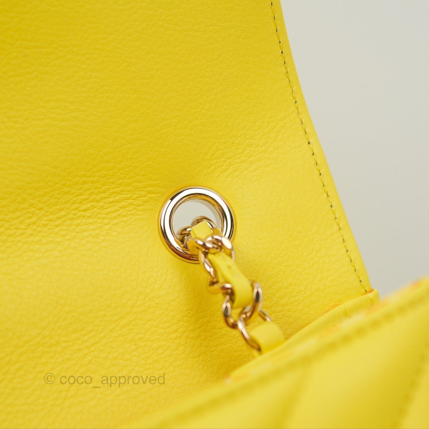 Chanel Chevron Square Envelope Flap Bag Yellow 19C