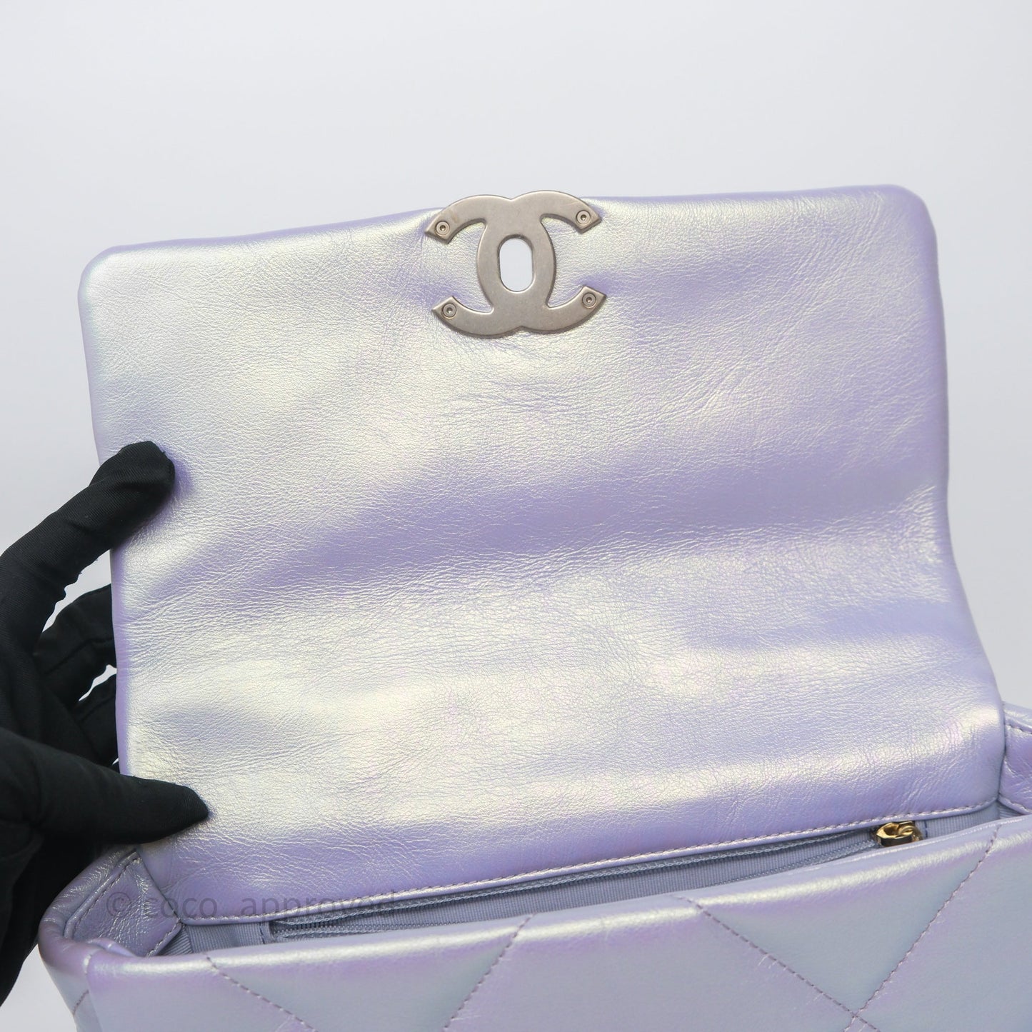 Chanel 19 Small Iridescent Purple Mixed Hardware