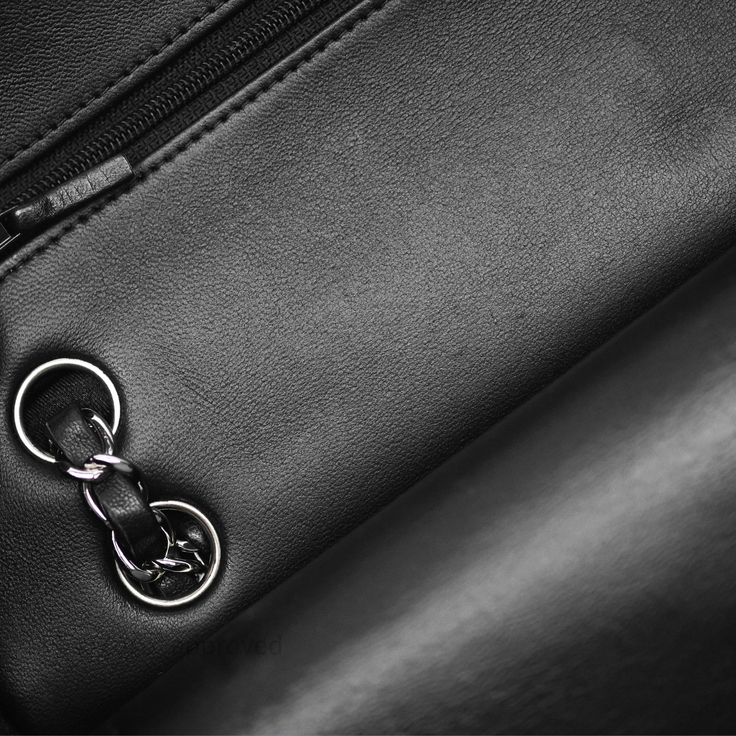 Chanel Classic M/L Medium Flap Quilted Black Lambskin Silver Hardware