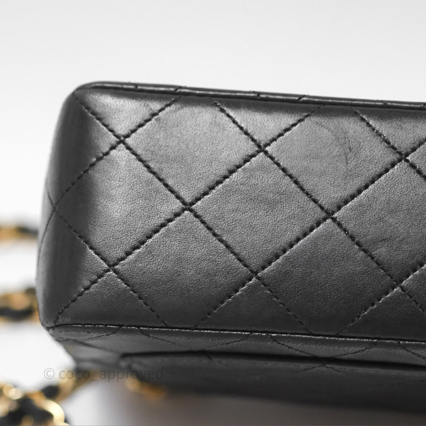 Chanel Vintage Mini Square Black Lambskin 24K Gold Hardware