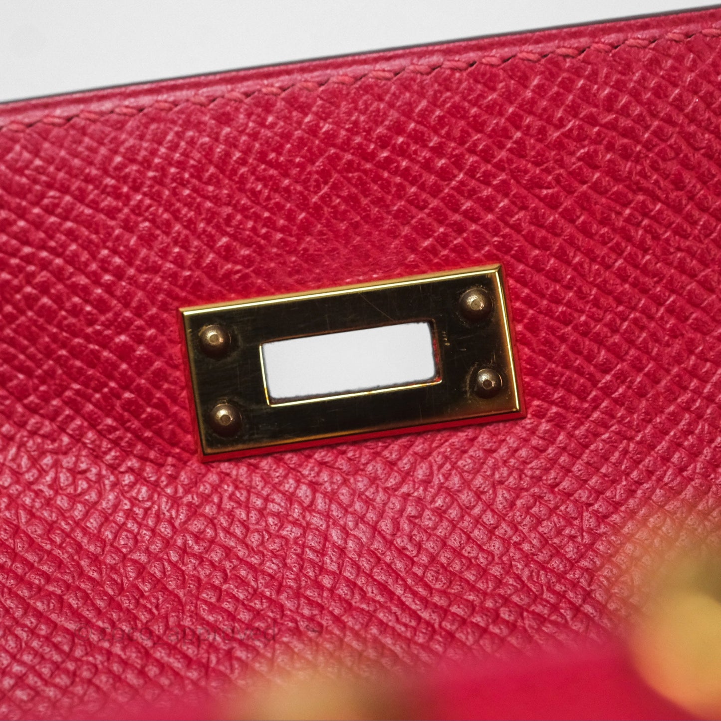 Hermès Sellier Kelly 25 Rouge Casaque Q5 Epsom Gold Hardware