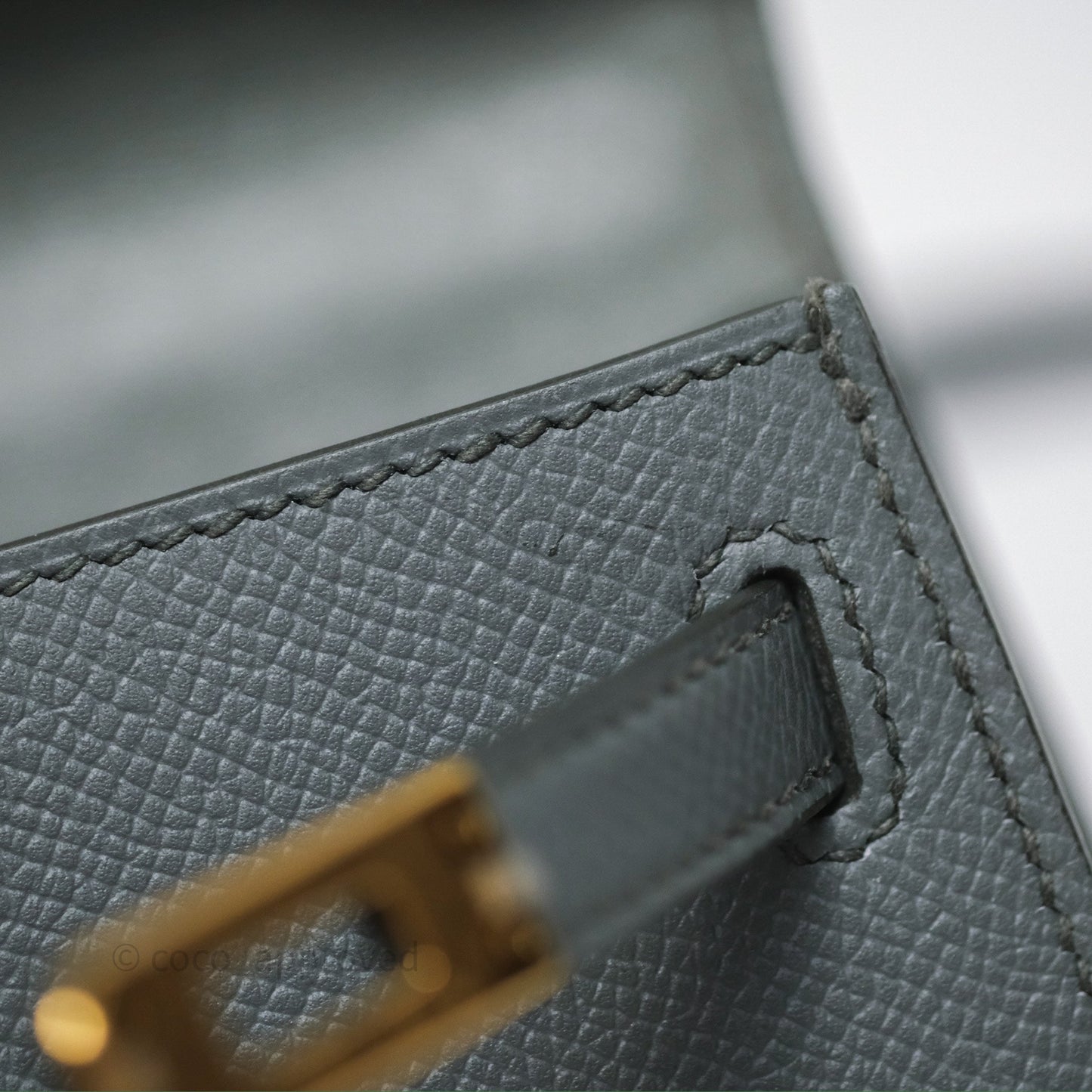 Hermès Mini Kelly II Vert Amande 63 Epsom Gold Hardware