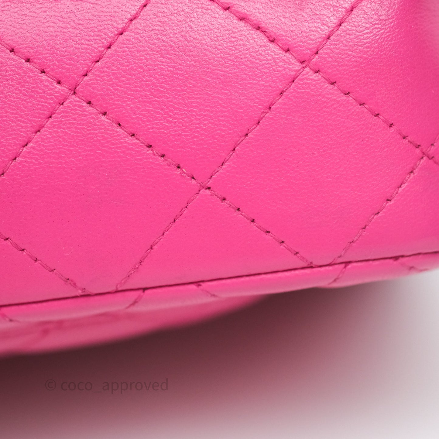 Chanel Mini Rectangular Quilted Dark Pink Lambskin Silver Hardware