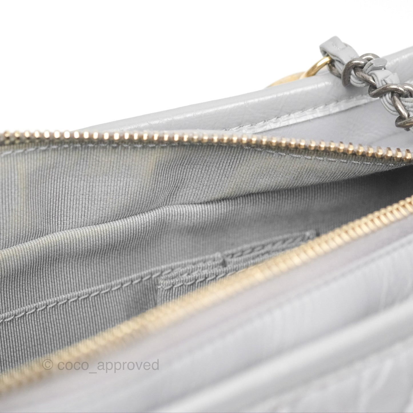 Chanel Small Gabrielle Hobo Quilted Grey Aged Calfskin
