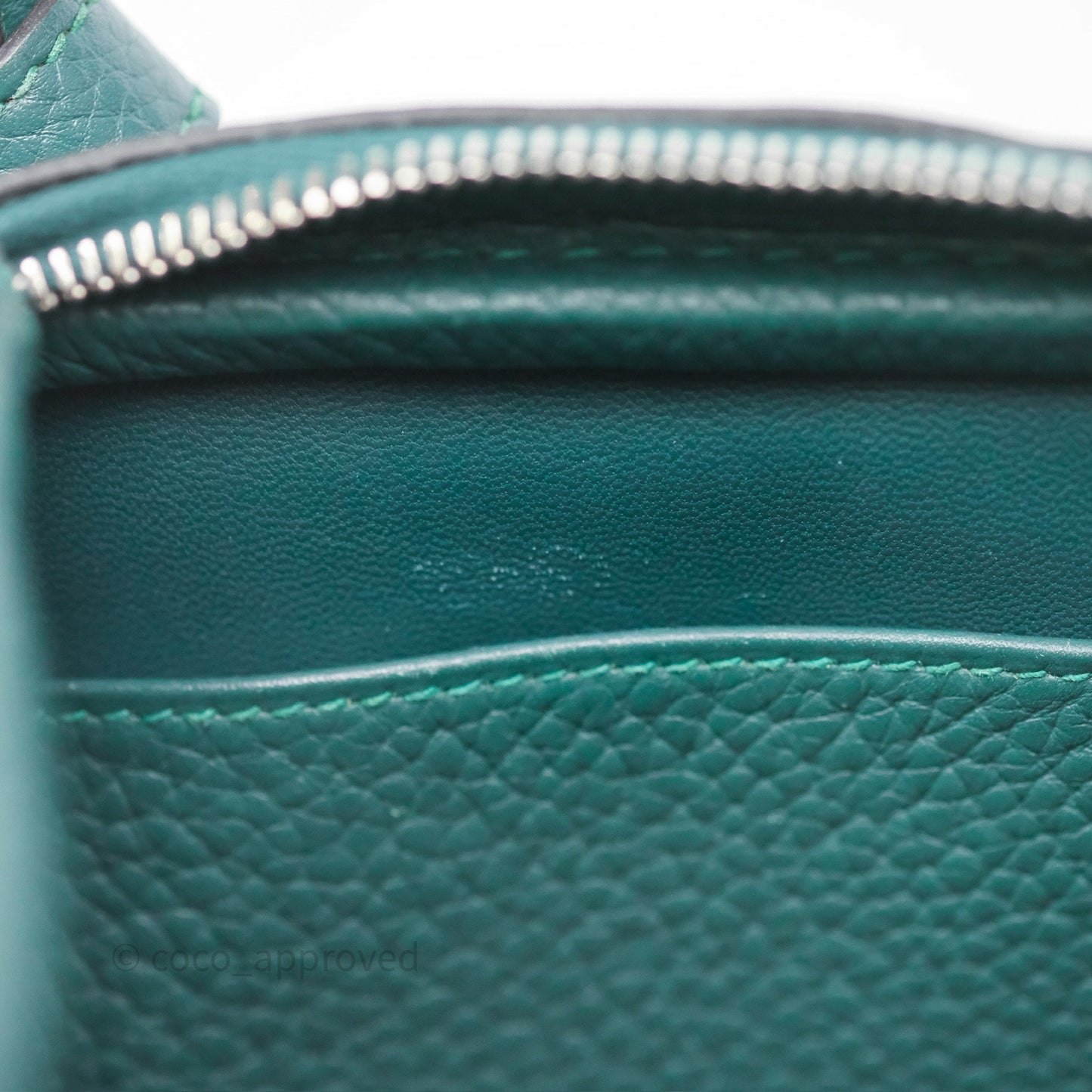Hermès Lindy 30 Malachite Z6 Clemence Palladium Hardware
