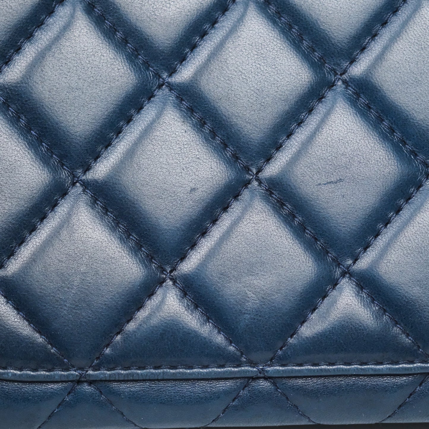 Chanel Reissue 227 Quilted Navy Lambskin Ruthenium Hardware