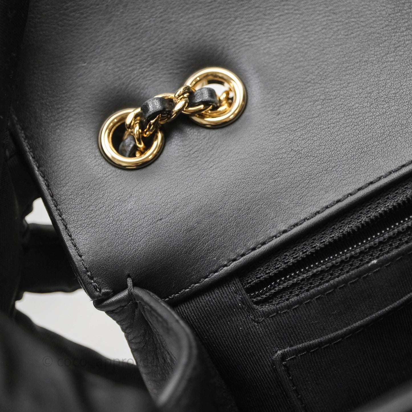 Chanel Black Lambskin Chevron Quilted Statement Flap Bag Light Gold Hardware