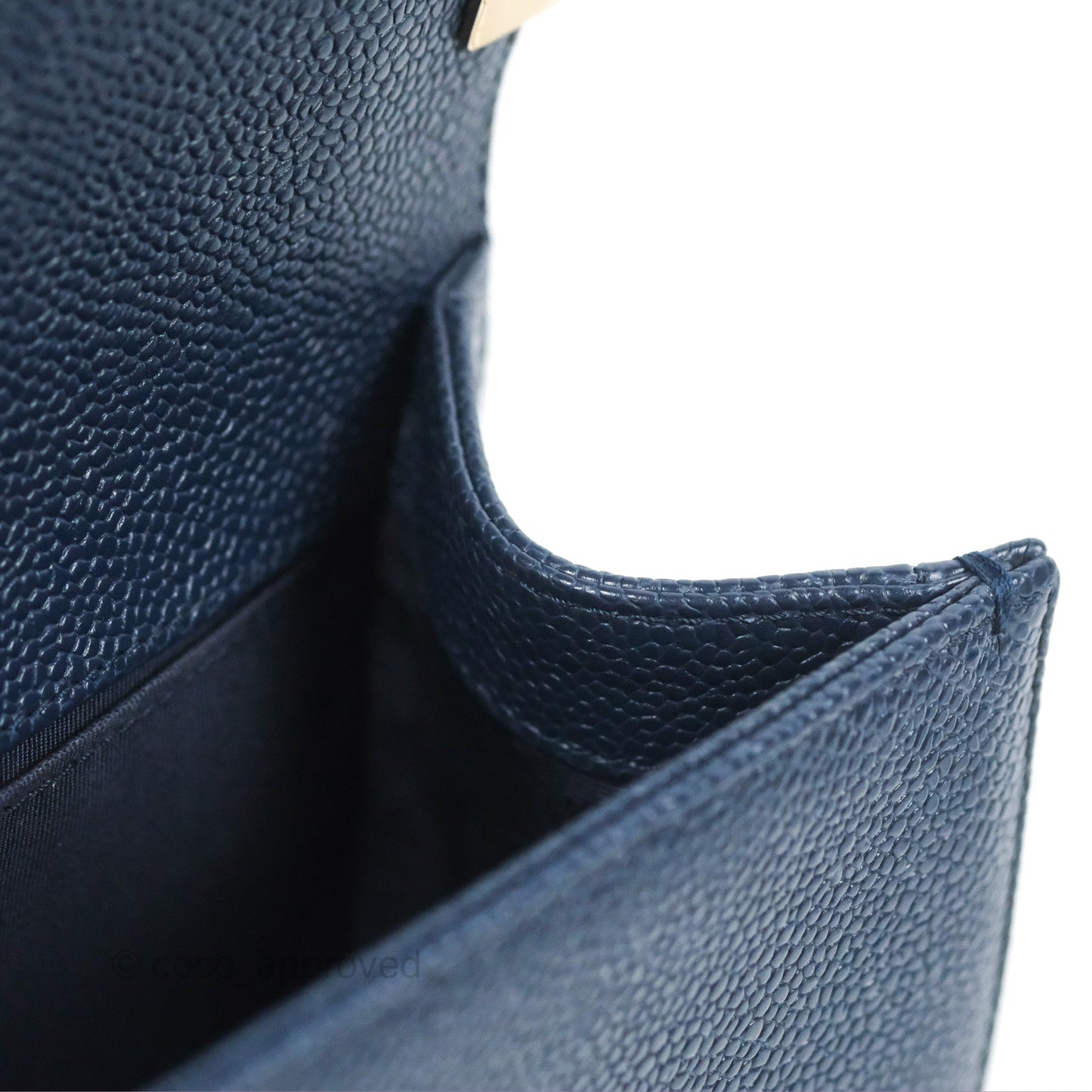 Chanel Quilted Medium Boy Navy Caviar Gold Hardware