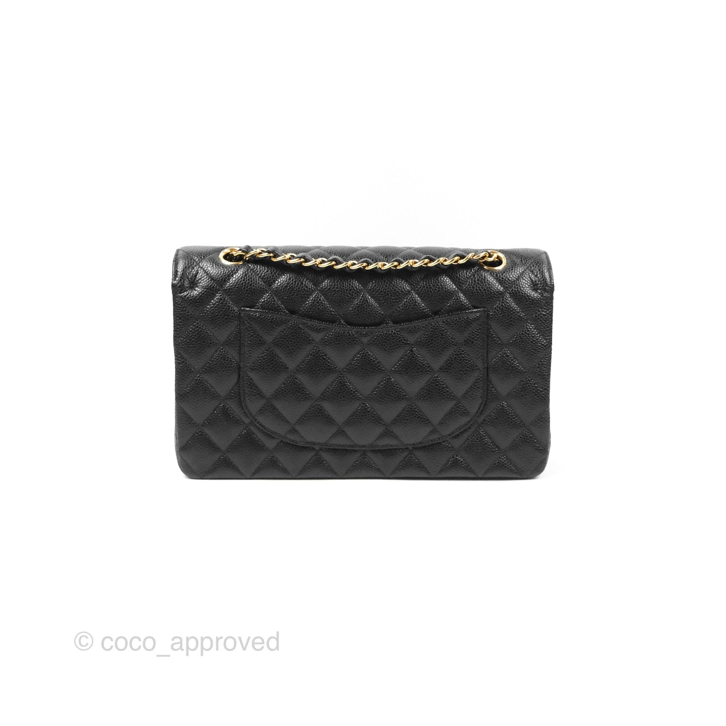 Chanel Classic M/L Medium Flap Quilted Black Caviar Gold Hardware