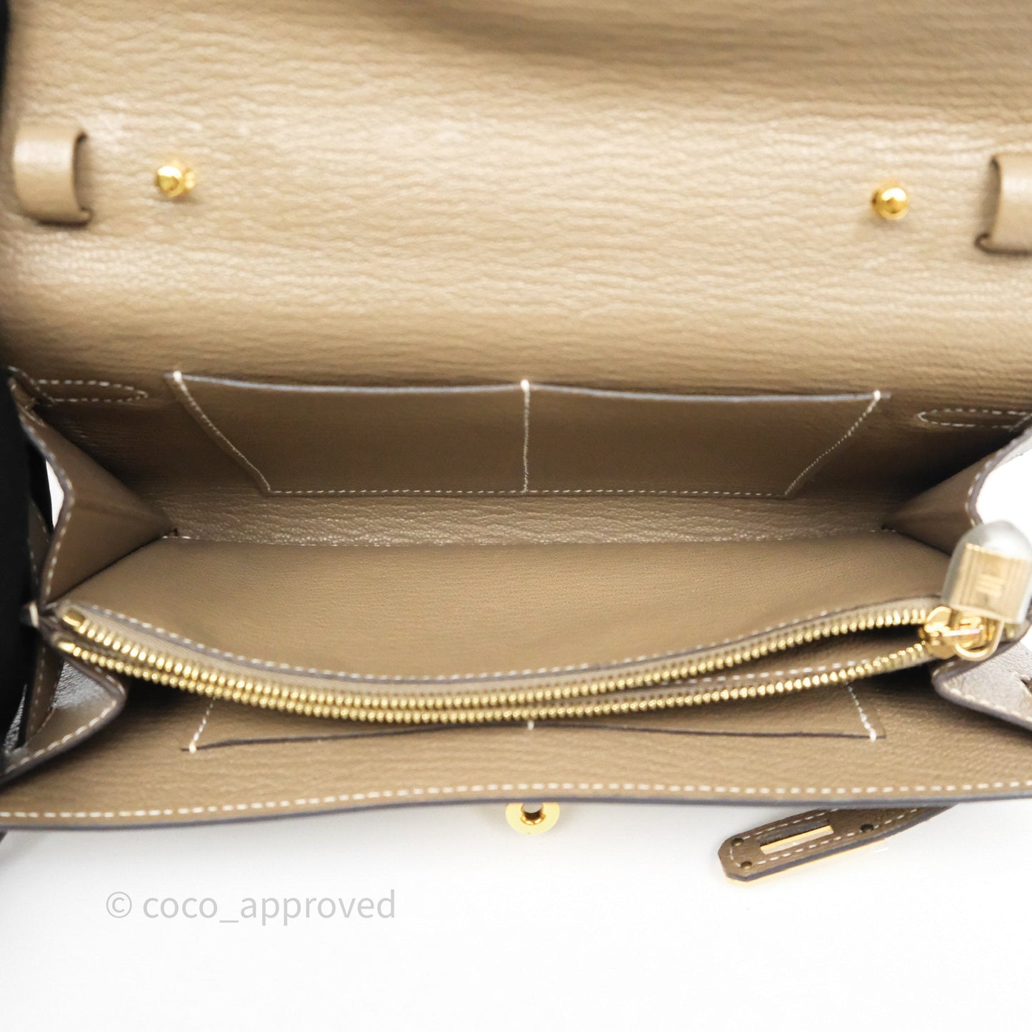 Hermès Kelly To Go Wallet Etoupe 18 Chevre Mysore Gold Hardware