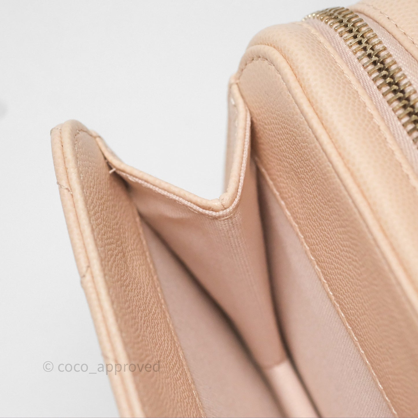 Chanel Quilted Small Like The Wallet Flap Light Beige Pink Caviar Light Gold Hardware 22C