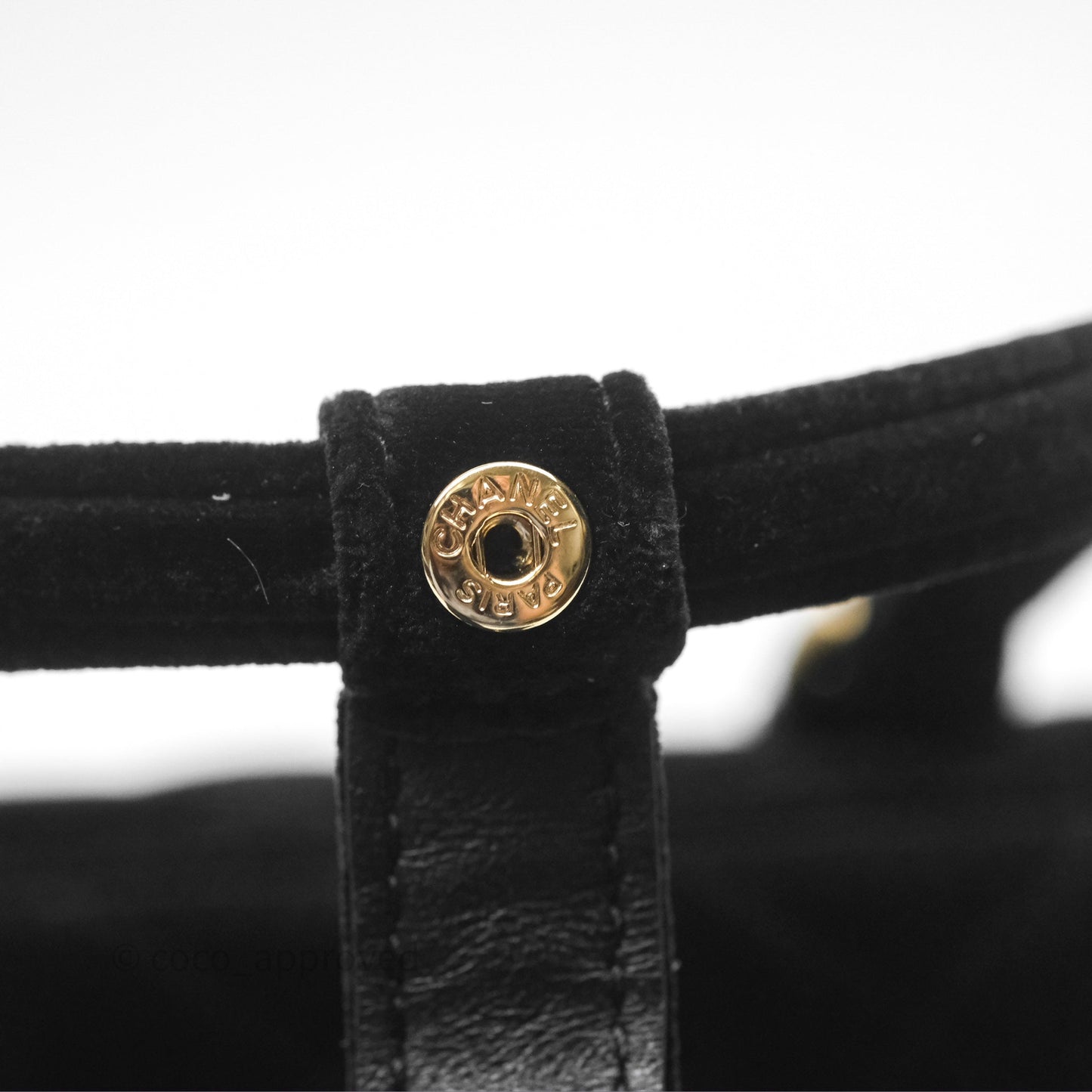 Chanel Velvet Mini Bag Black Gold Hardware