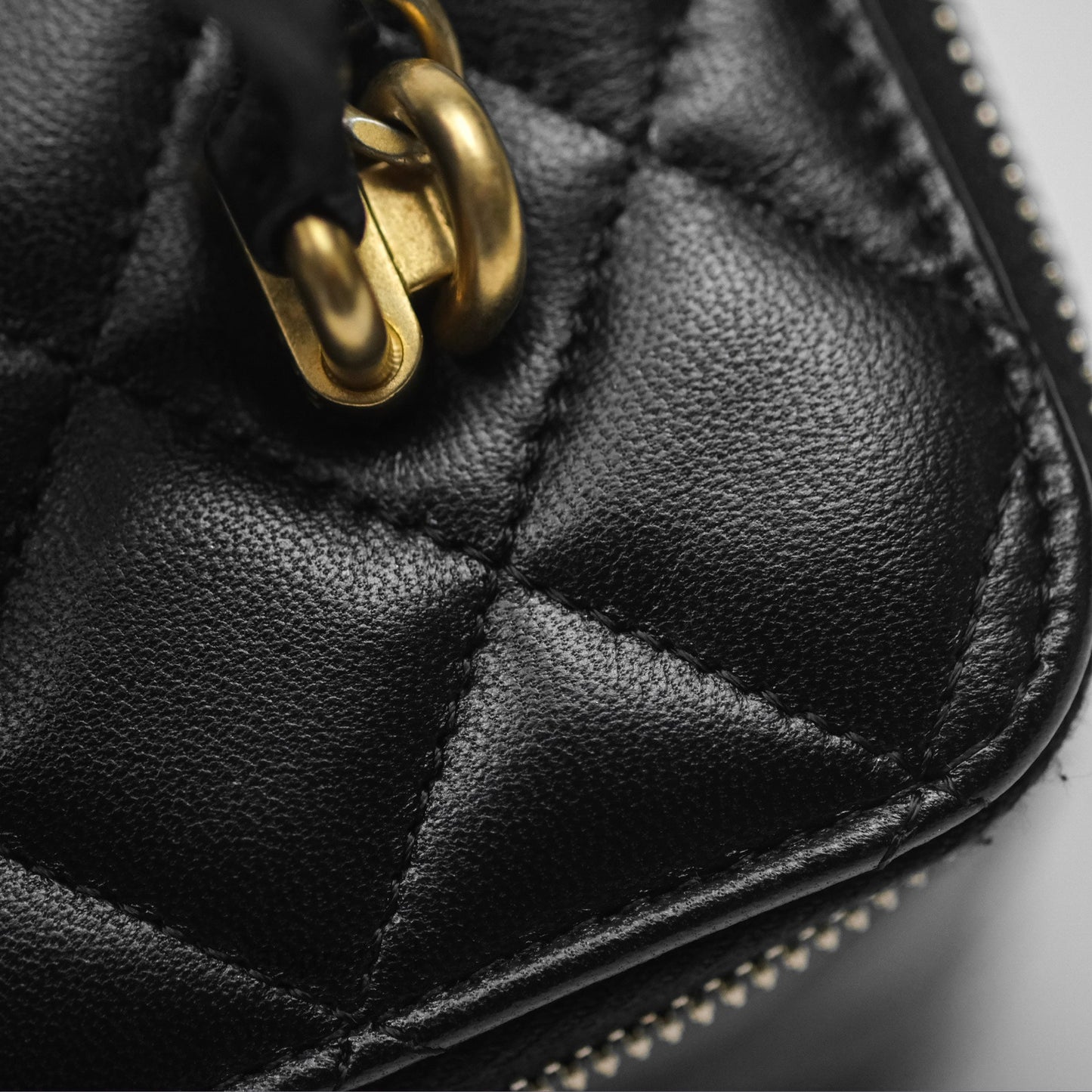 Chanel Vanity Rectangular Top Handle Black Lambskin Aged Gold Hardware