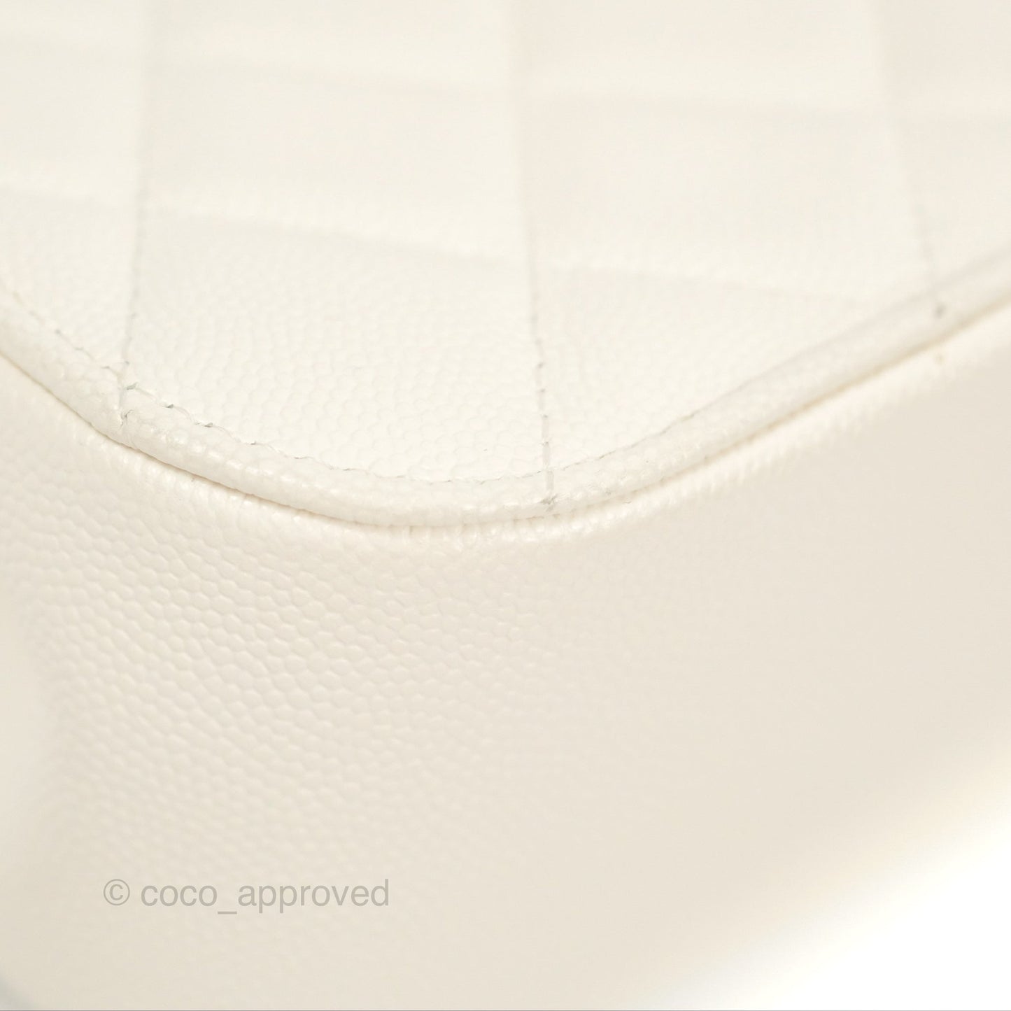 Chanel Clutch with Chain Ivory White Caviar Gold Hardware 22K