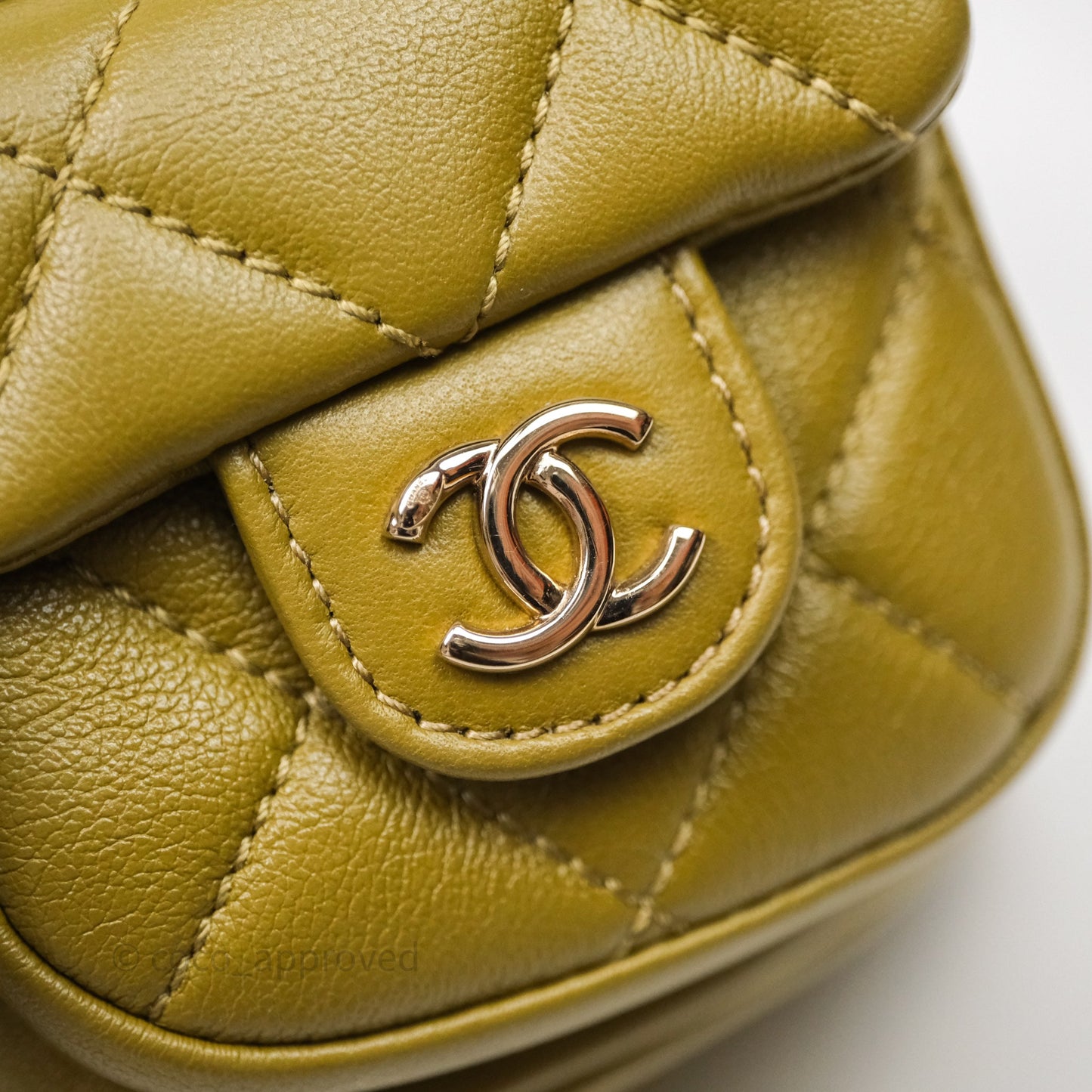Chanel Mini Duma Backpack Olive Green Calfskin Gold Hardware