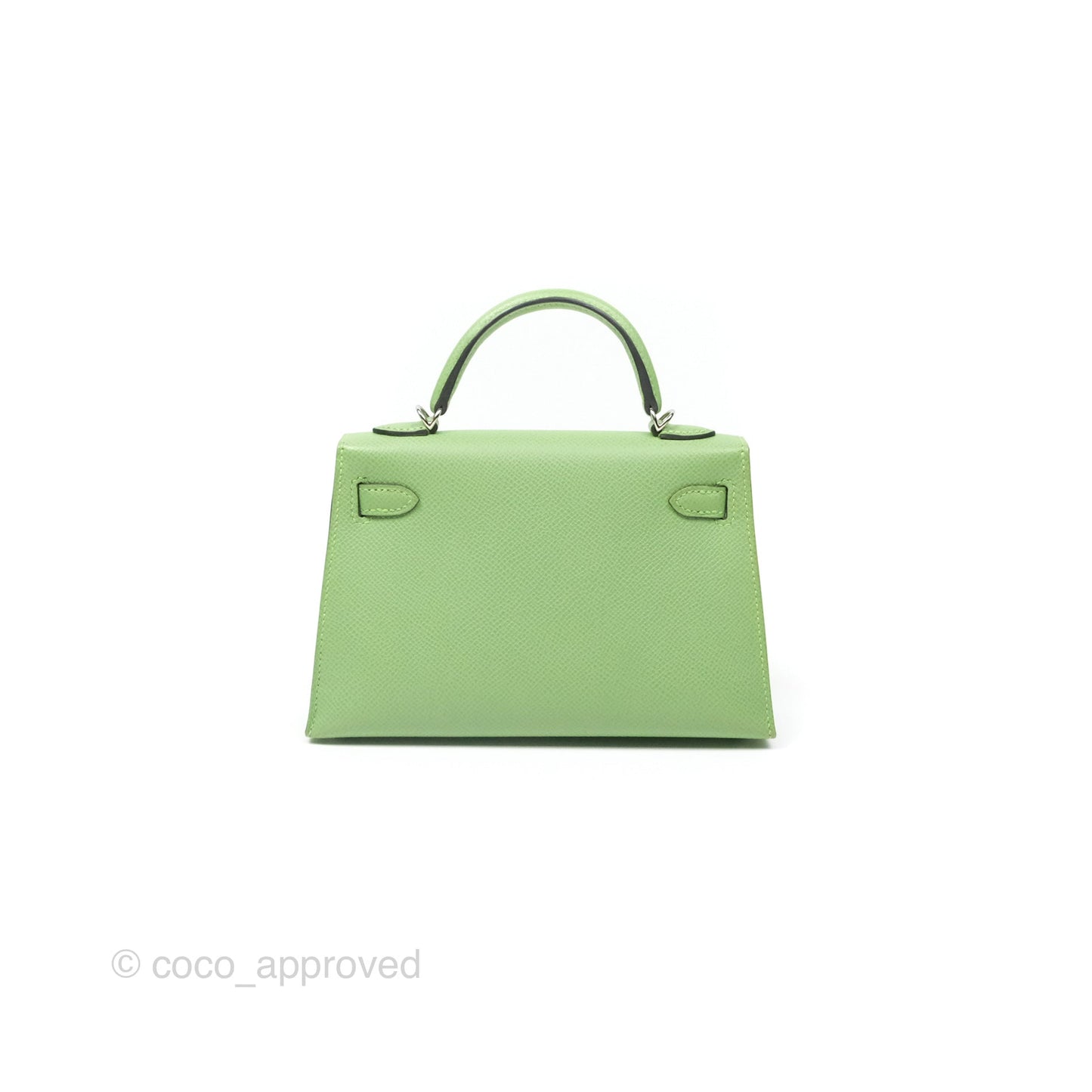Hermès Mini Kelly II Vert Criquet Epsom Palladium Hardware