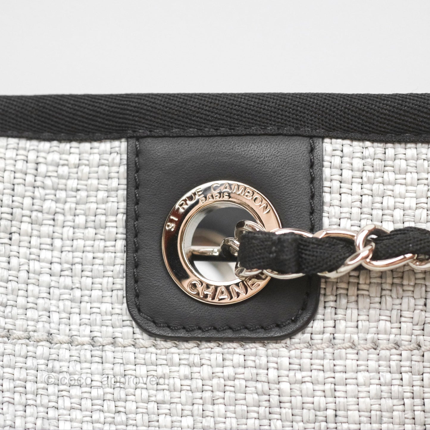 Chanel Medium Deauville Tote Light Grey Canvas
