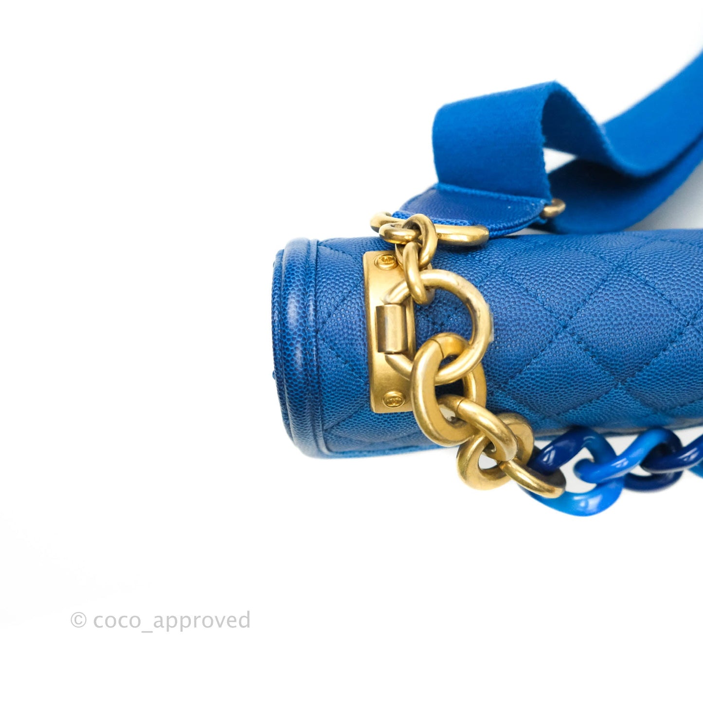 Chanel Quilted Sunset On The Sea Blue Flap Bag Caviar Aged Gold Hardware