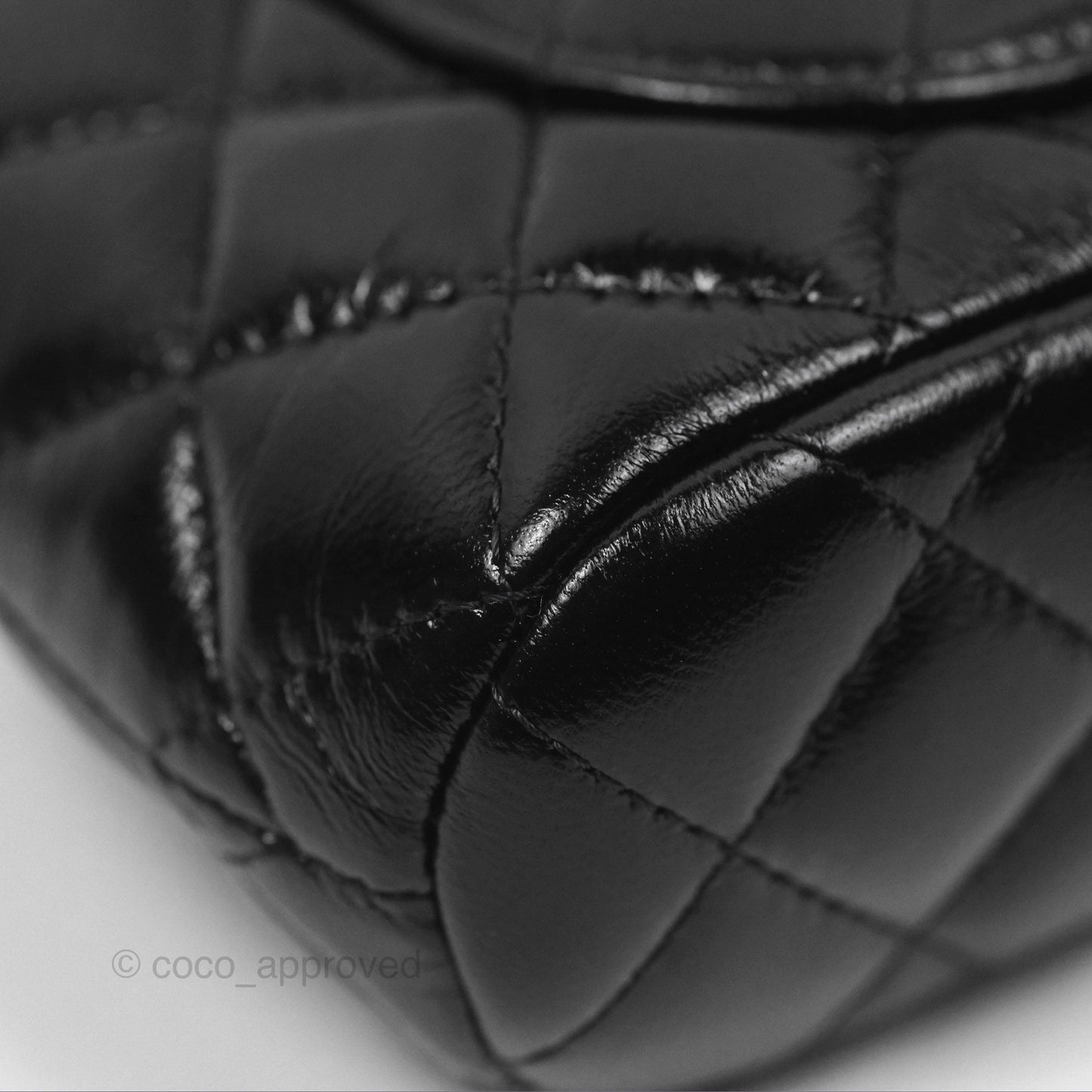 Chanel Mini Handle Clutch with Chain Black Shiny Lambskin Gold Hardware