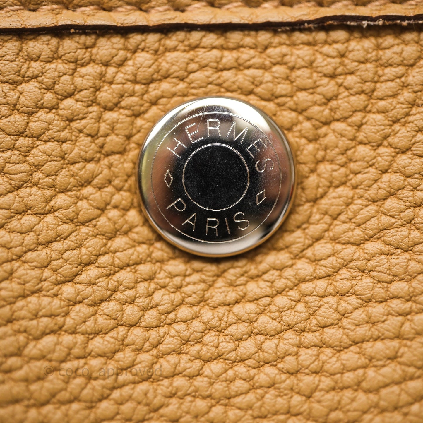 Hermès Garden Party 30 Biscuit 4B Veau Negonda Palladium Hardware
