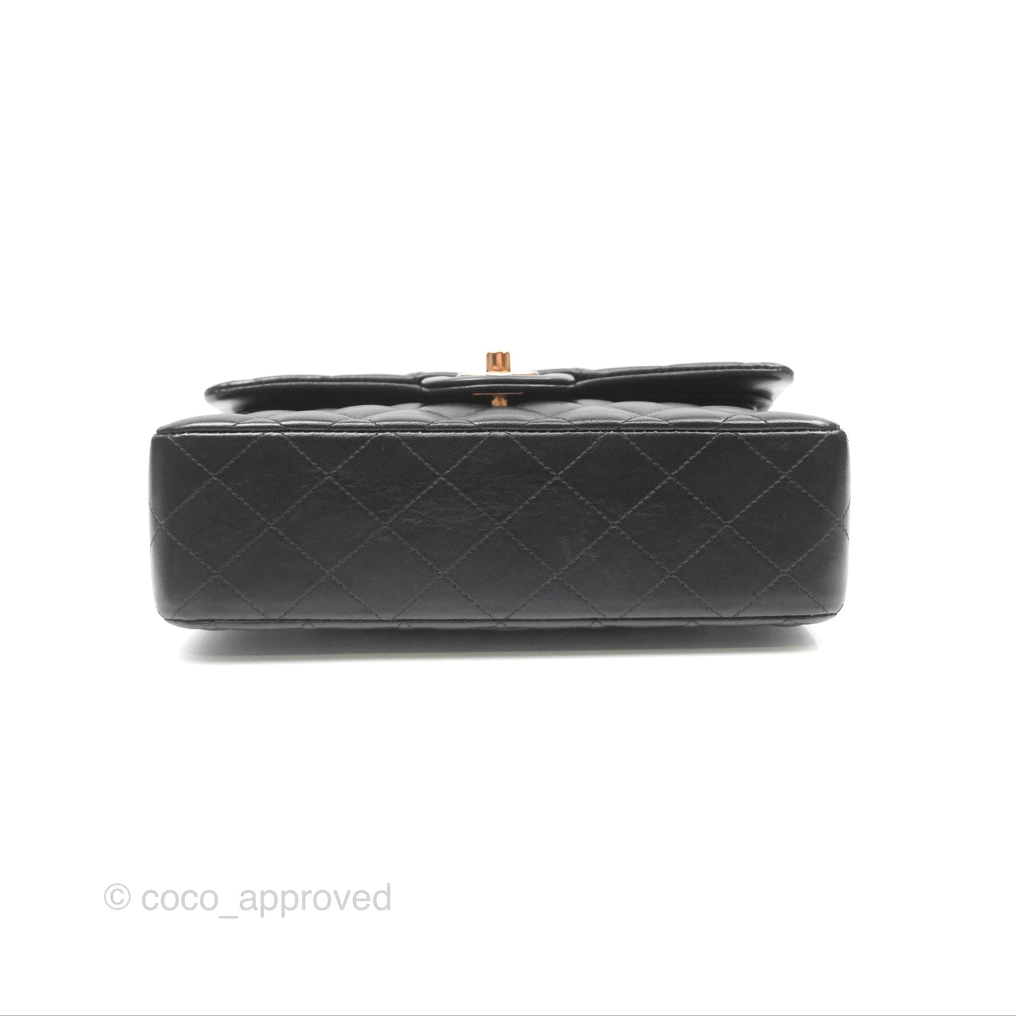 Chanel Small Classic Quilted Flap Black Lambskin Rose Gold Hardware
