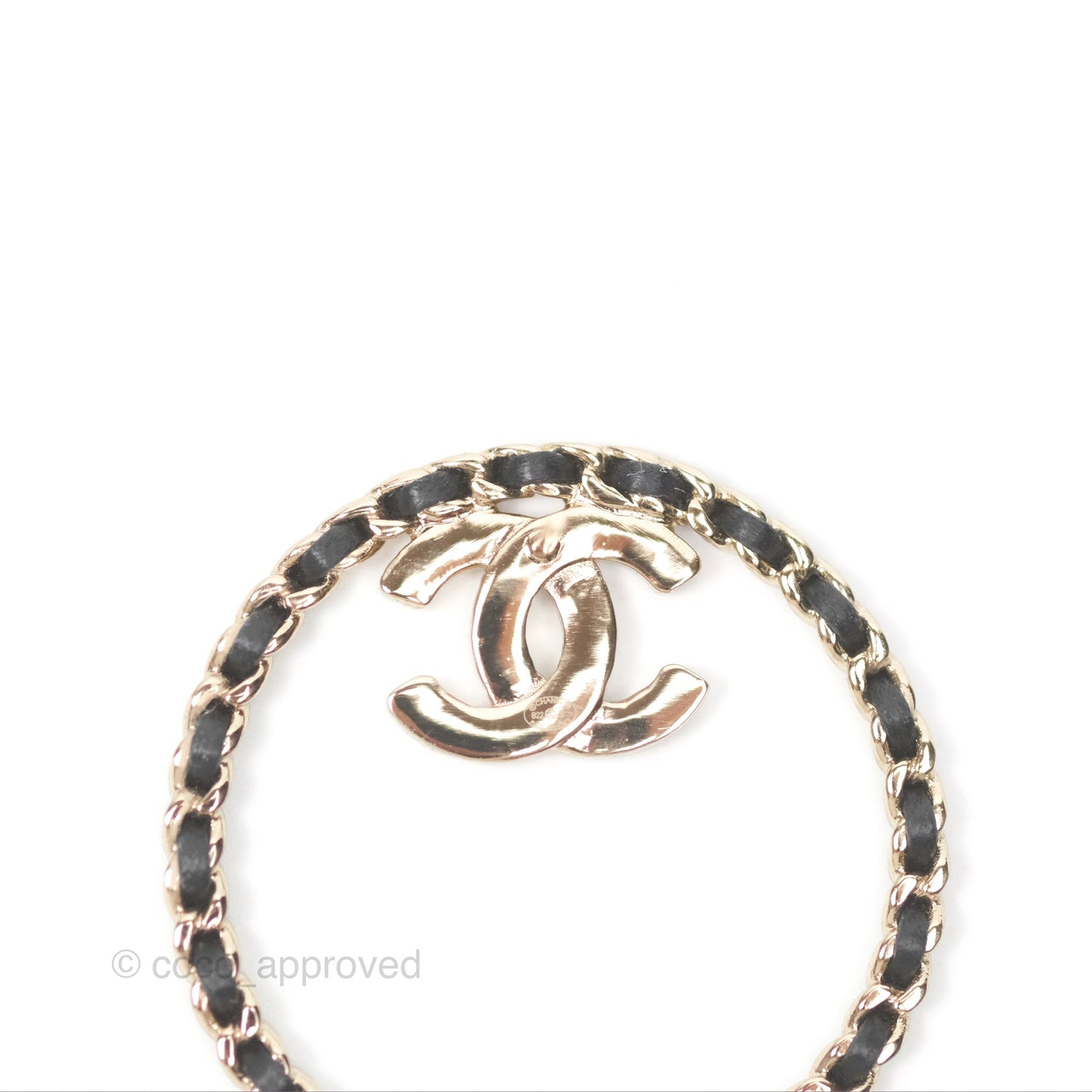 Chanel Round Woven CC Crystals Earrings Gold Tone 22B