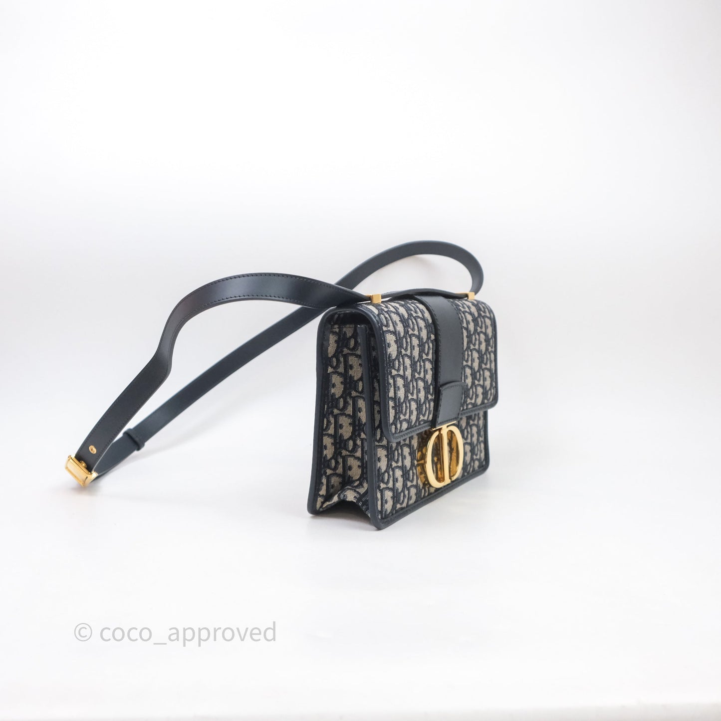Christian Dior Small 30 Montaigne Bag Blue Dior Oblique Jacquard