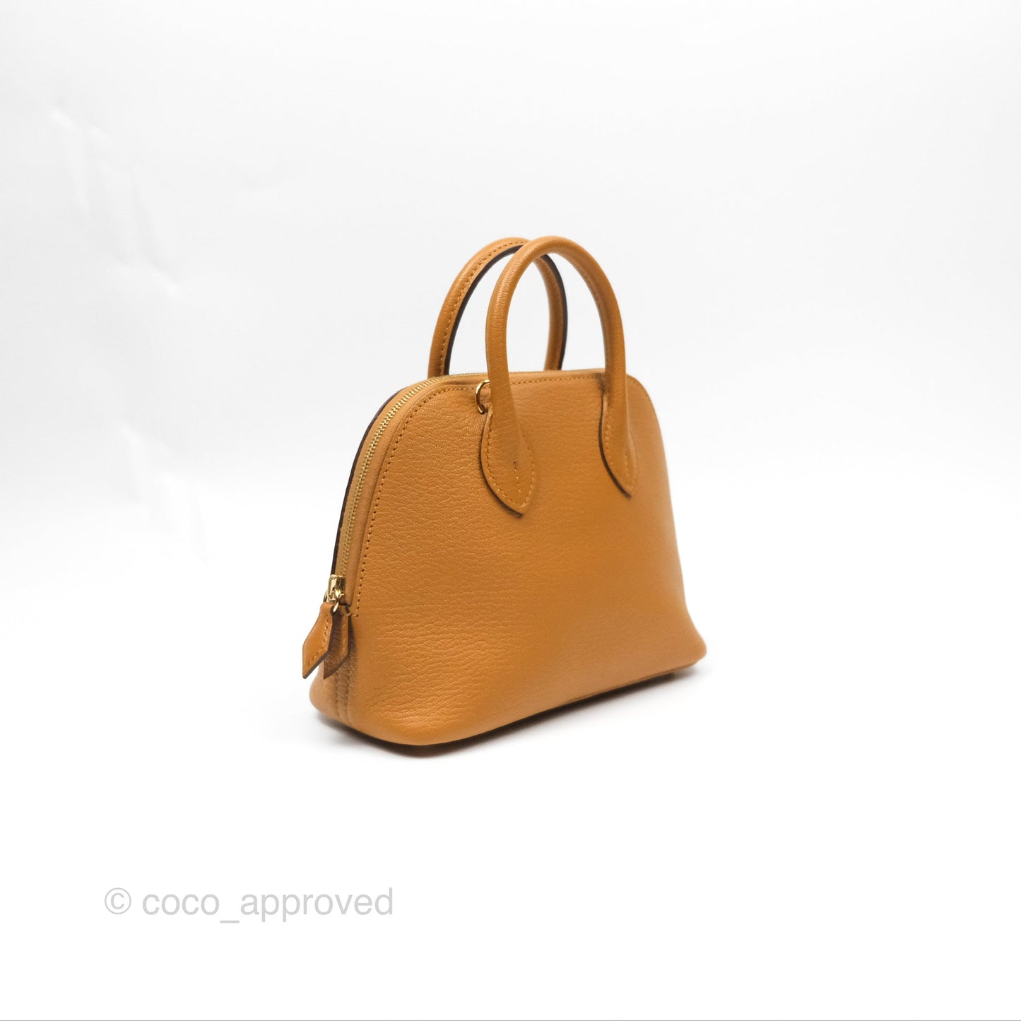 Hermès Bolide Mini 1923 Caramel Chevre Mysore Strap Ficelle/Black Gold Hardware