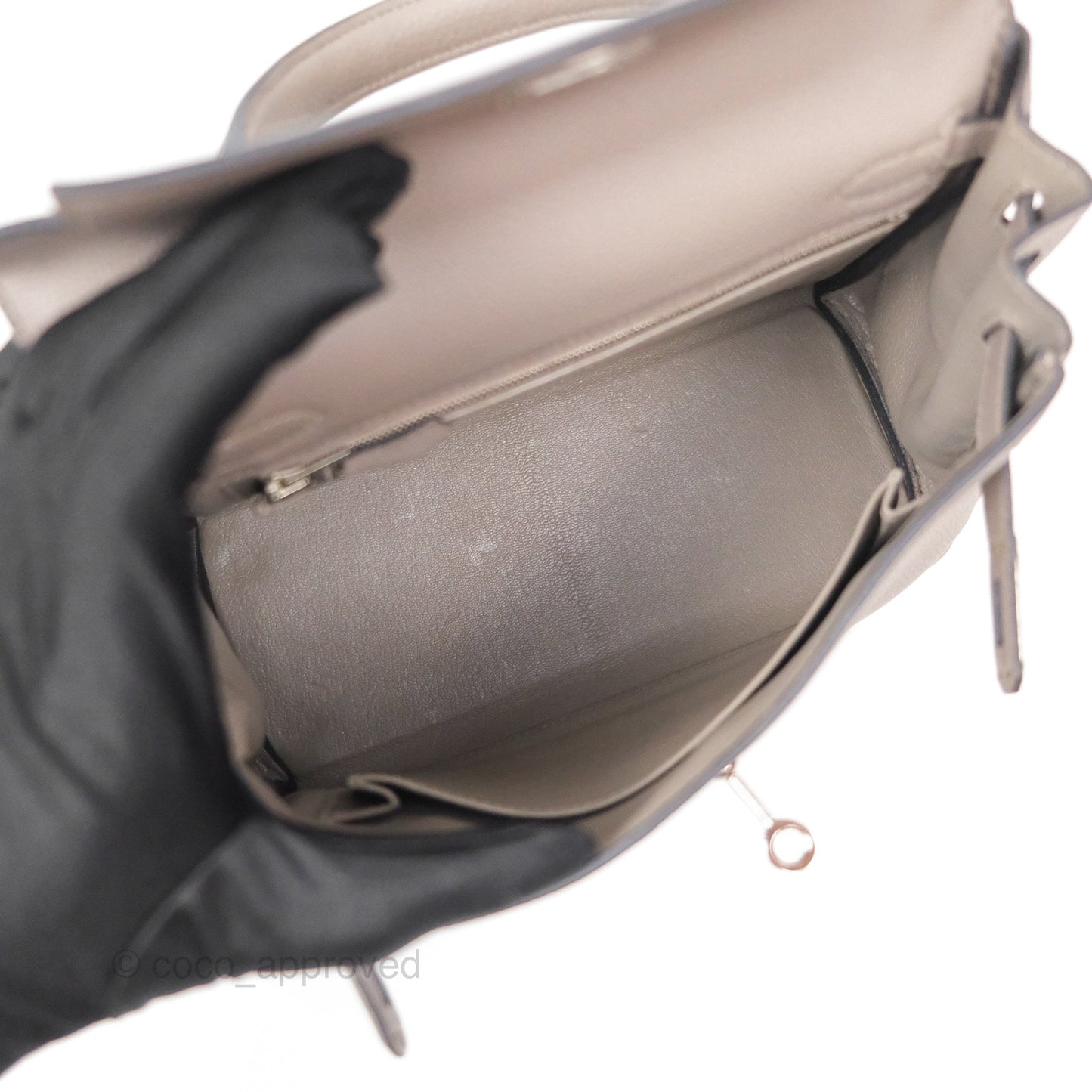Hermès Retourne Kelly 25 Gris Asphalte M8 Togo Palladium Hardware