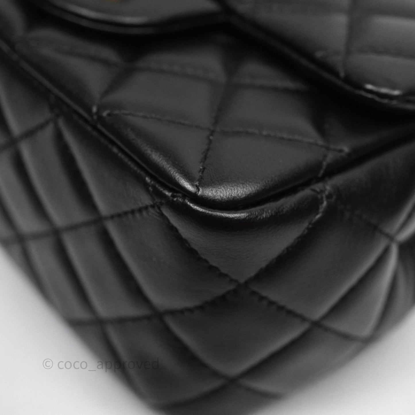 Chanel Romance Mini Square Flap Black Lambskin Aged Gold Hardware