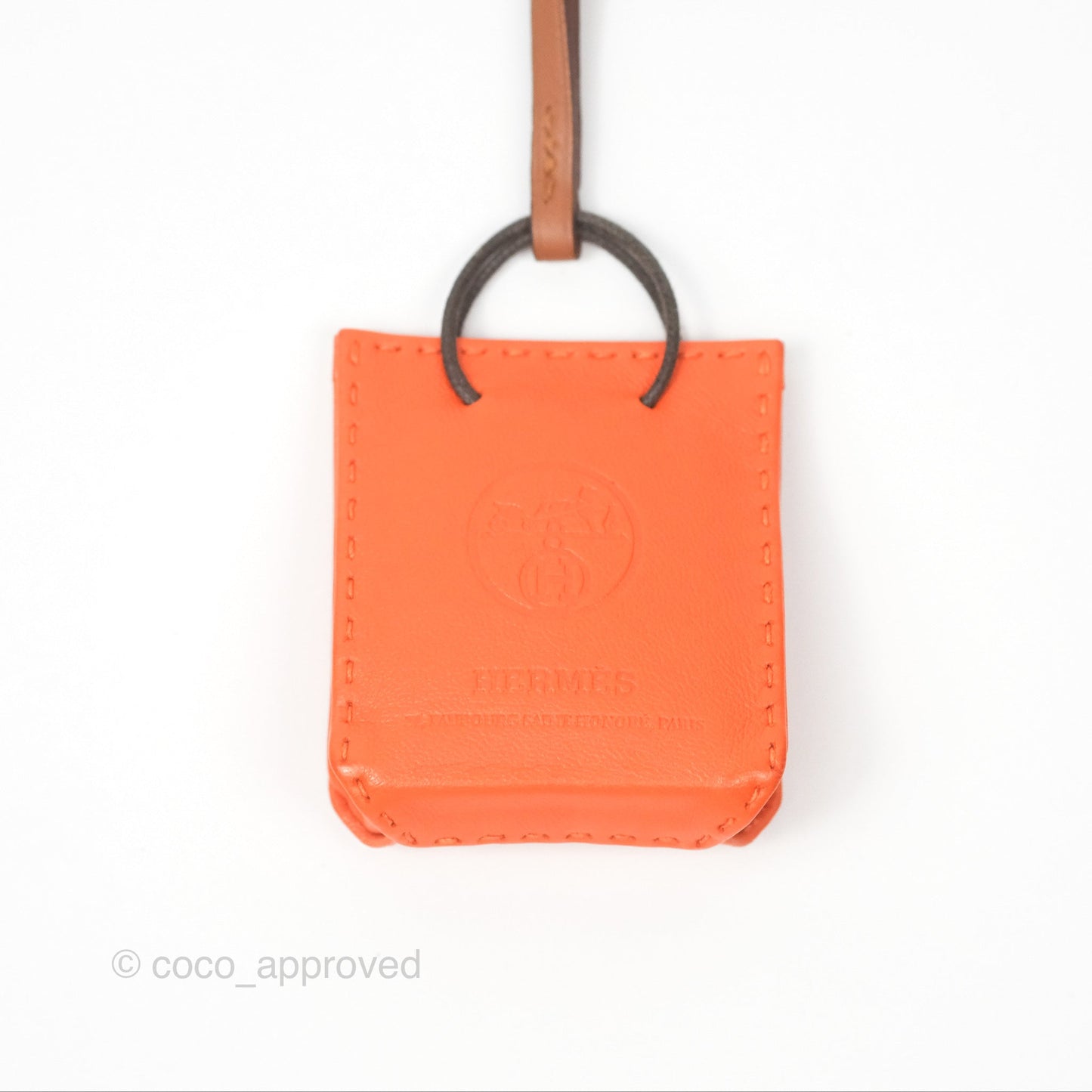 Hermès Orange Shopping Bag Charm